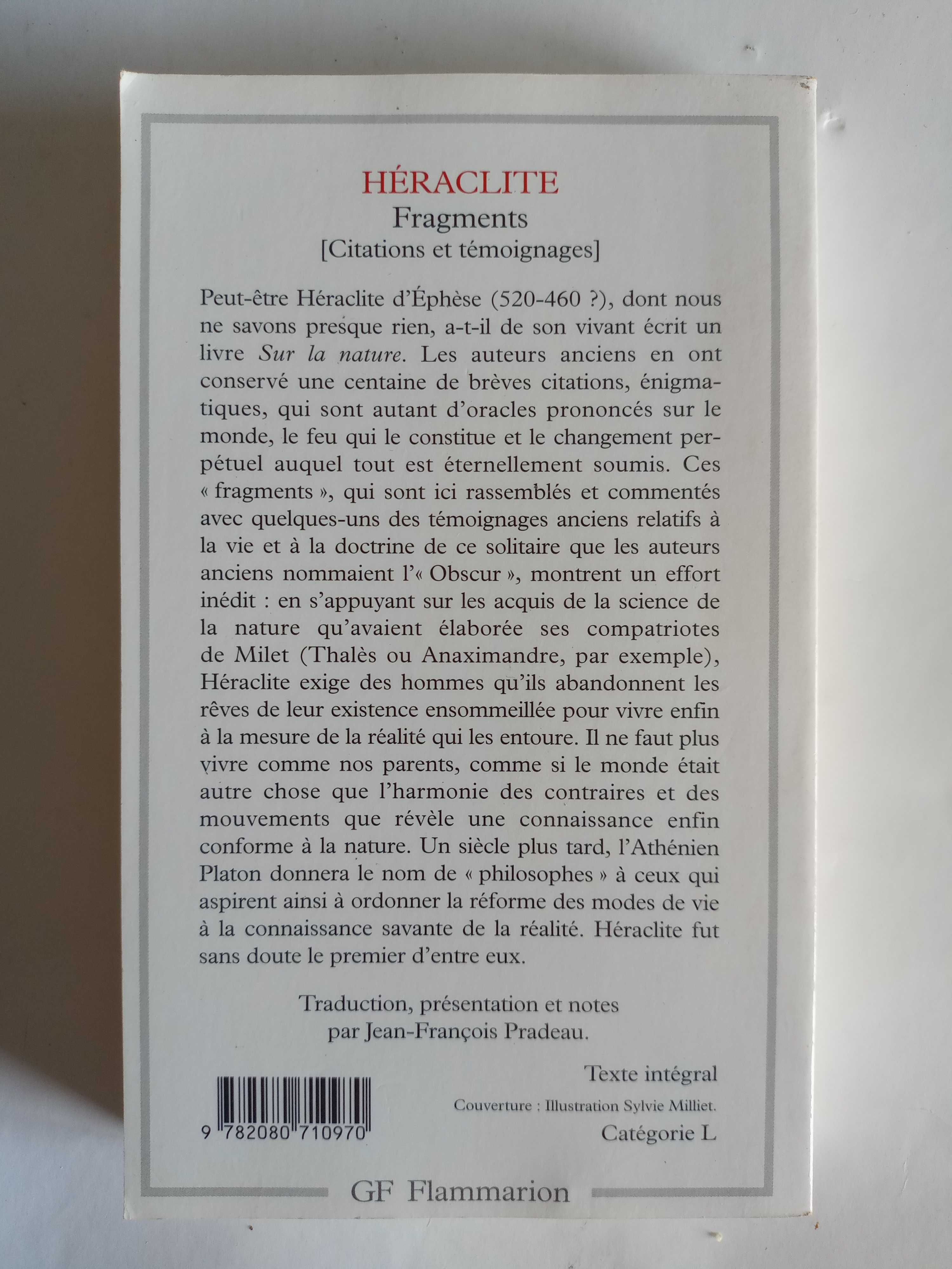 Héraclite Fragments (Francês)