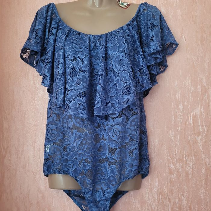 Комбидресс Боди с воланом кружевной XL