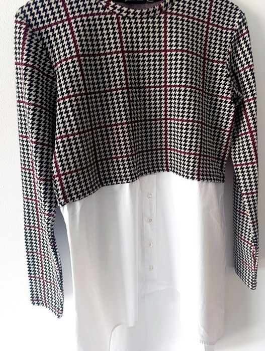 Bluzka damska, długi rękaw, krata, koszula, mix stylu, Stradivarius