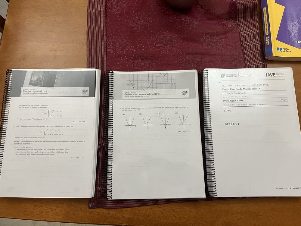 Livros de preparacao para exame nacional matematica A