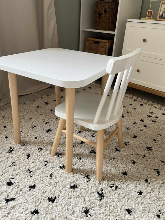 Krzesło ze stolikiem  vintage retro cudanki