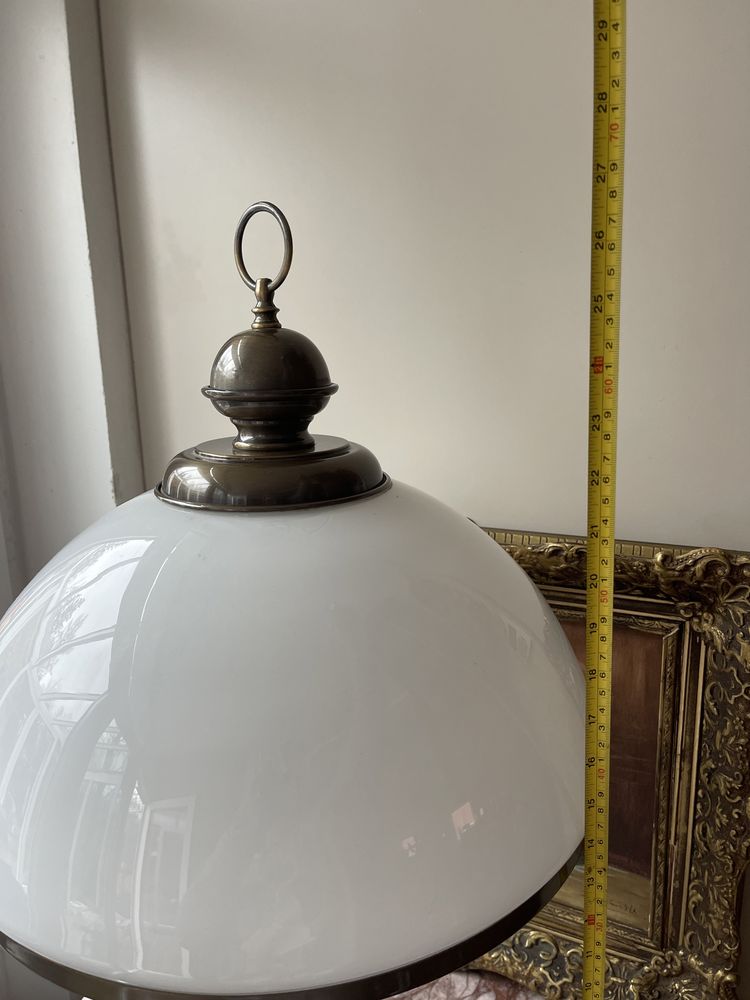 Wielka ekskluzywna lampa mosiądz drewno porcelana 70cm