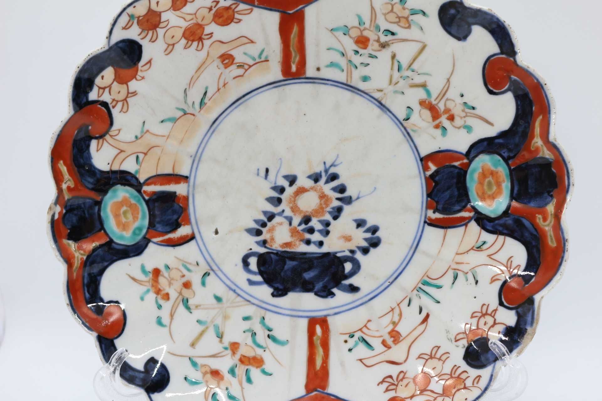 Prato Porcelana Chinesa Recortado Decoração Imari XIX (2)