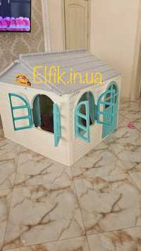 Детский домик пластиковый со шторками