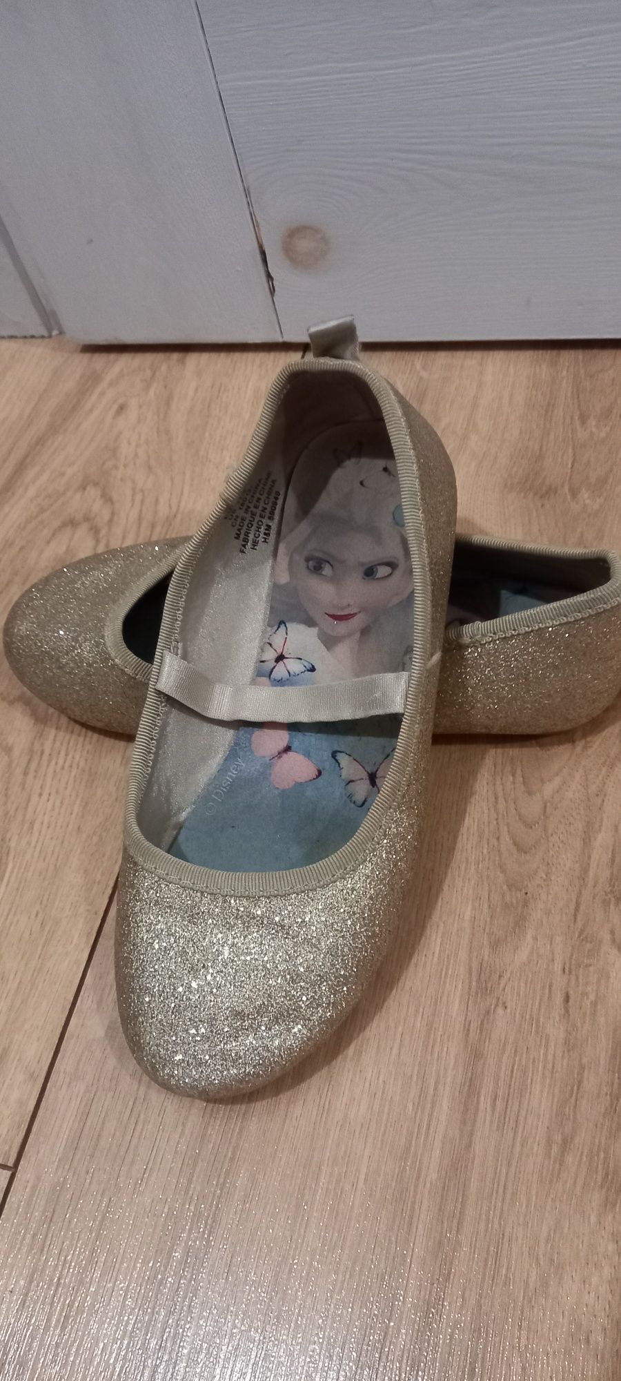 Złote baletki H&M 29 ELSA brokat