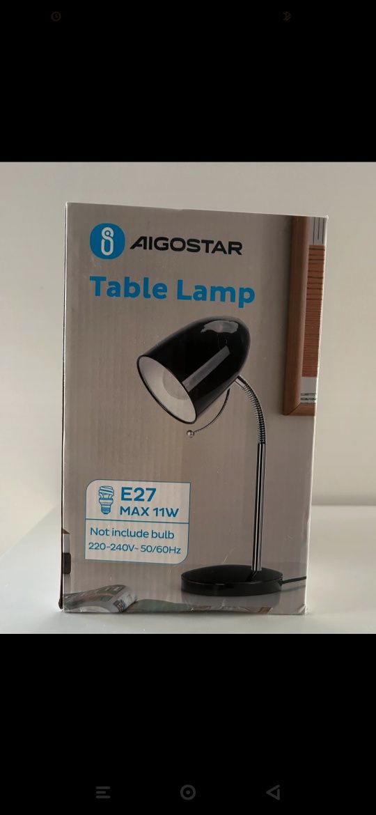 Lampka na biurko czarna nowa Aigostar