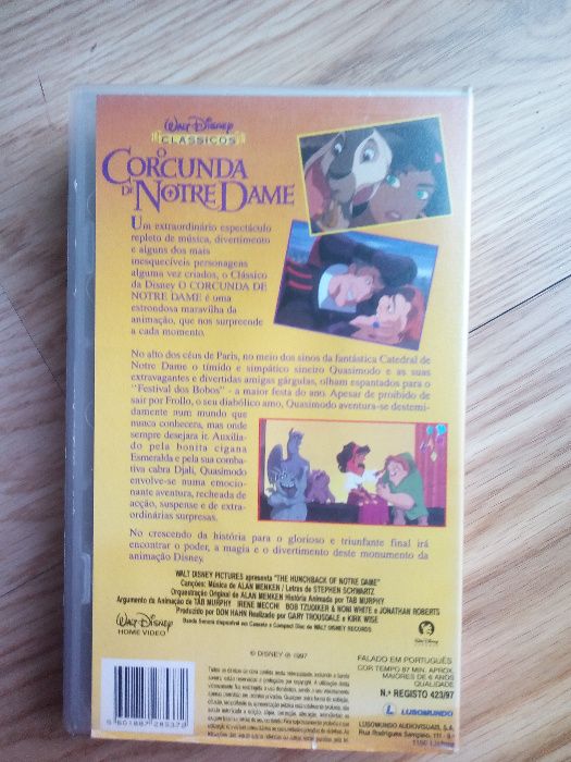 Cassete VHS O Corcunda De Notre Dame