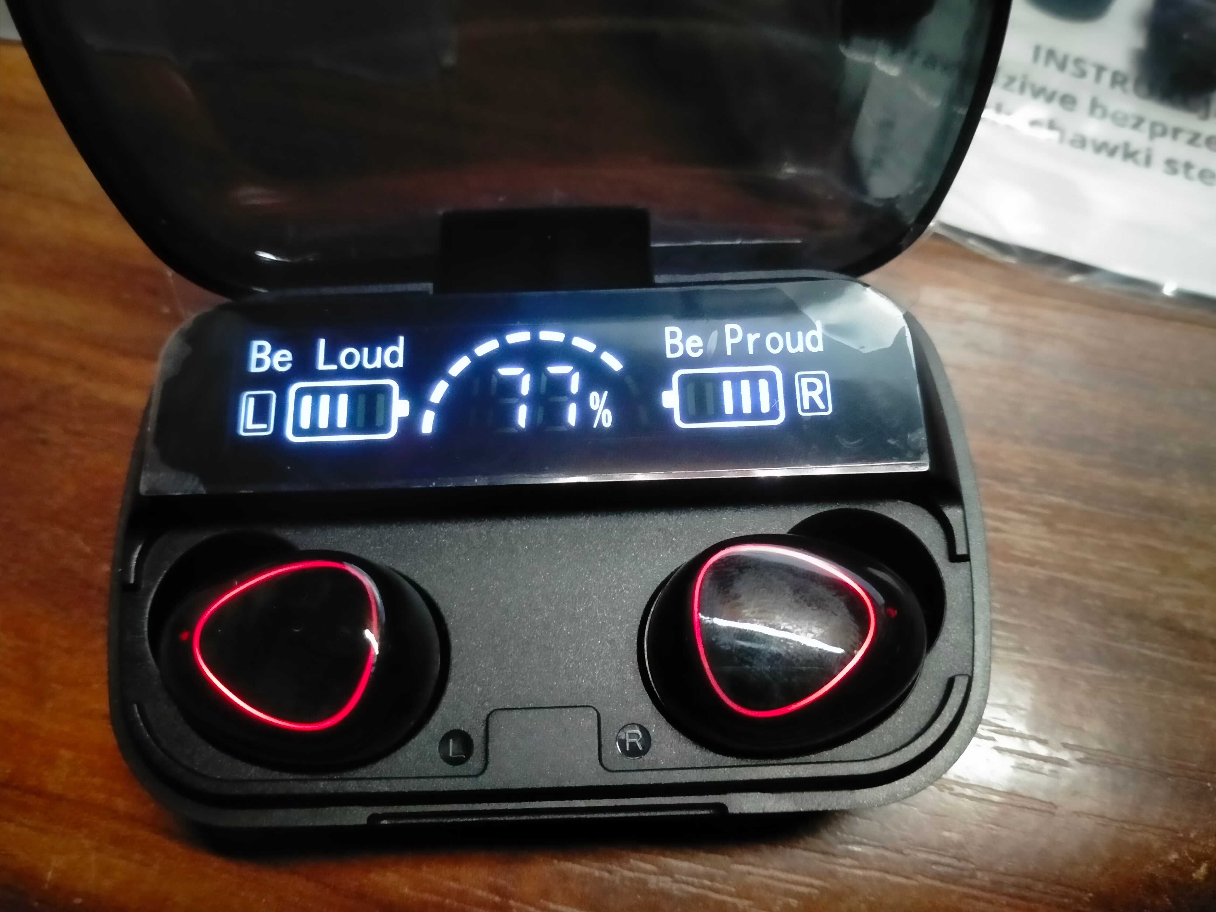 Słuchawki bezprzewodowe douszne DARTMAX M10 + POWERBANK + Zestaw gumek