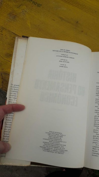 Livro Historia do Pensamento Económico de Henri Denis- Primeiro volume