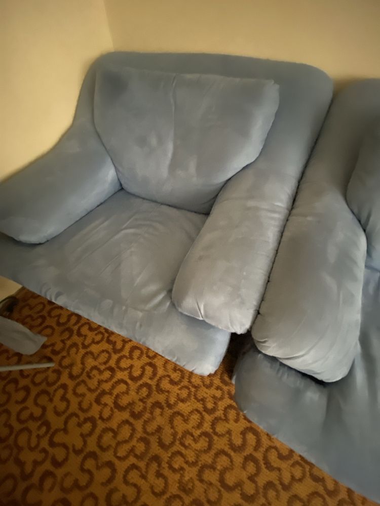 Мяка частина диван розкладний + два крісла набір комплект велюр крісло