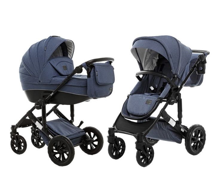 Коляска 2в1 Biene Solo 2 Melange Blue