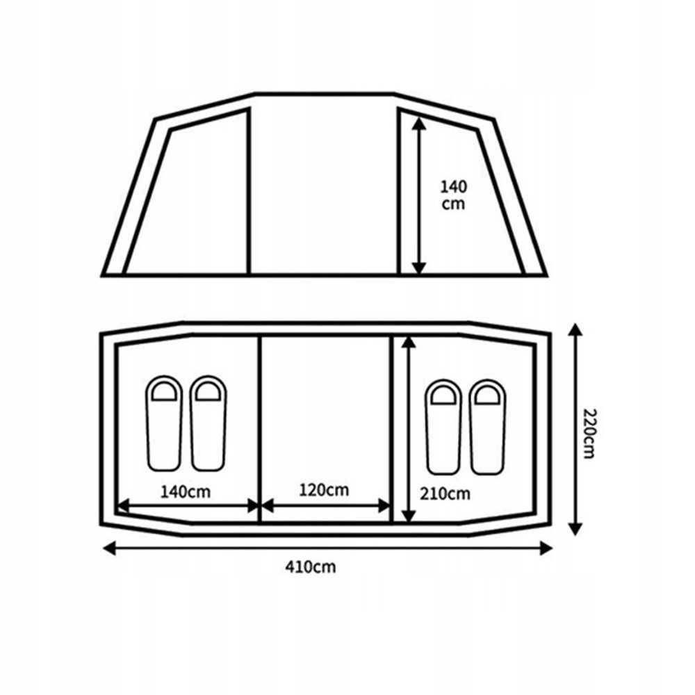 Namiot turystyczny Peme Bojan 4,  4 osobowy, 2 Wejścia !