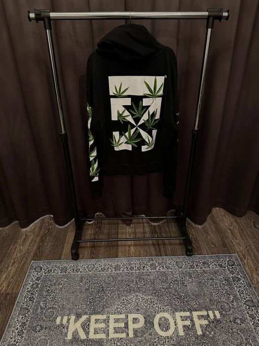 Off White Marijuana Hoodie Black