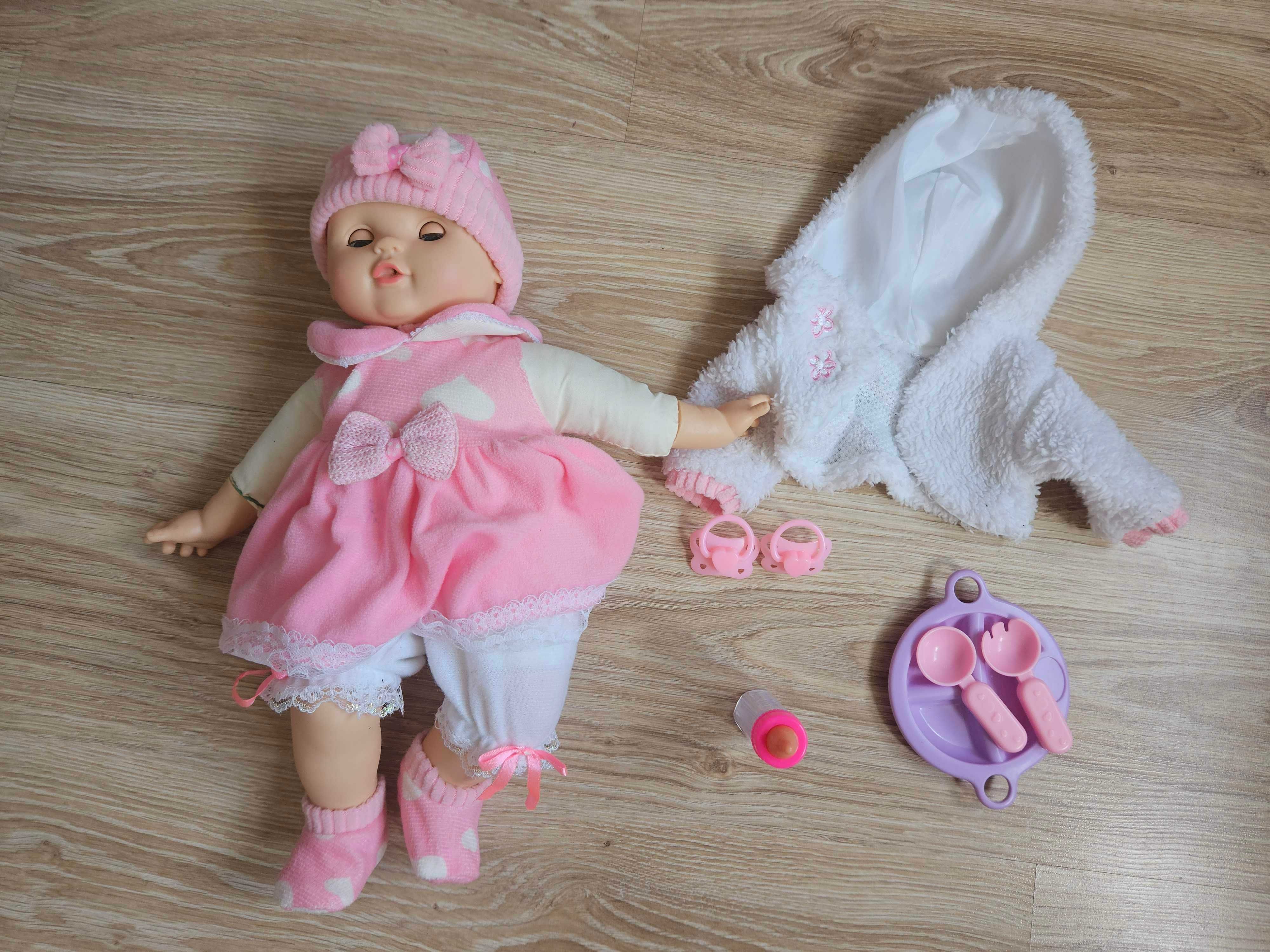 lalka bobas dzidziuś z ubrankami akcesoria noworodek niemowlę
