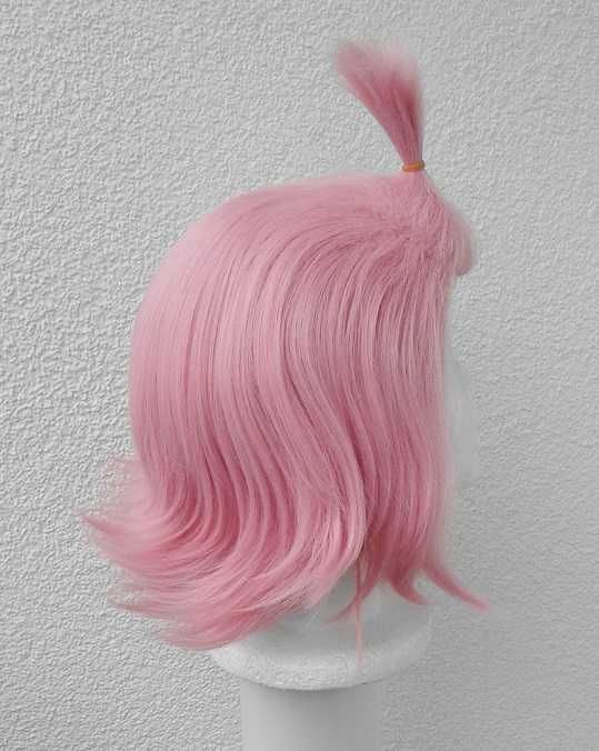 Diona Genshin Impact cosplay wig różowa krótka peruka bez grzywki