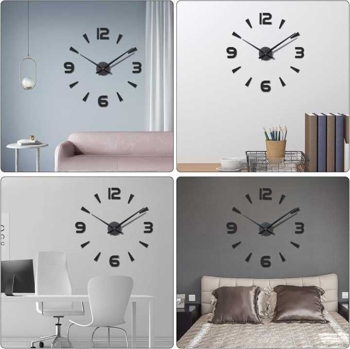 Zegar Ścienny 3D DIY Nowoczesny Naklejany Lustrzany Rozmiar 70-130cm
