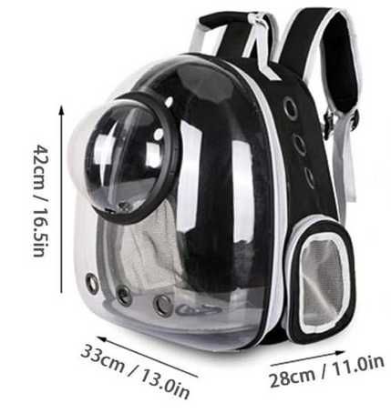 Mochila transportadora transparente gatos e pequenos animais PORTESGRÁ