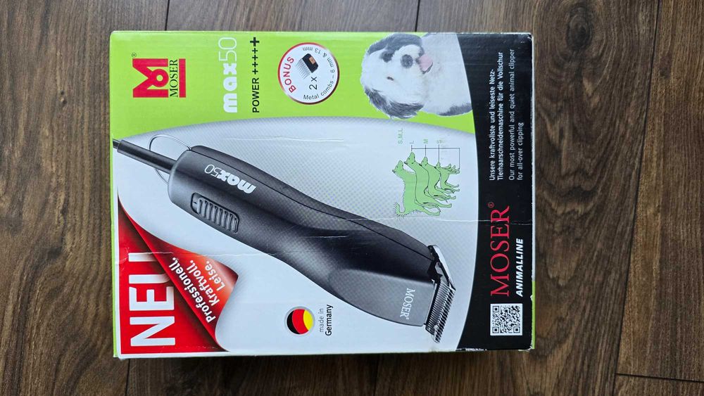 Maszynka Moser MAX50 z nasadkami 6mm oraz 13mm