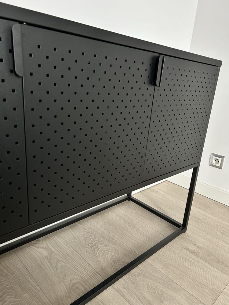 Kredens komoda rtv stal metal stal proszkowo loft czarna