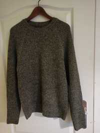 Sweter męski, wełna + acryl, rozmiar L
