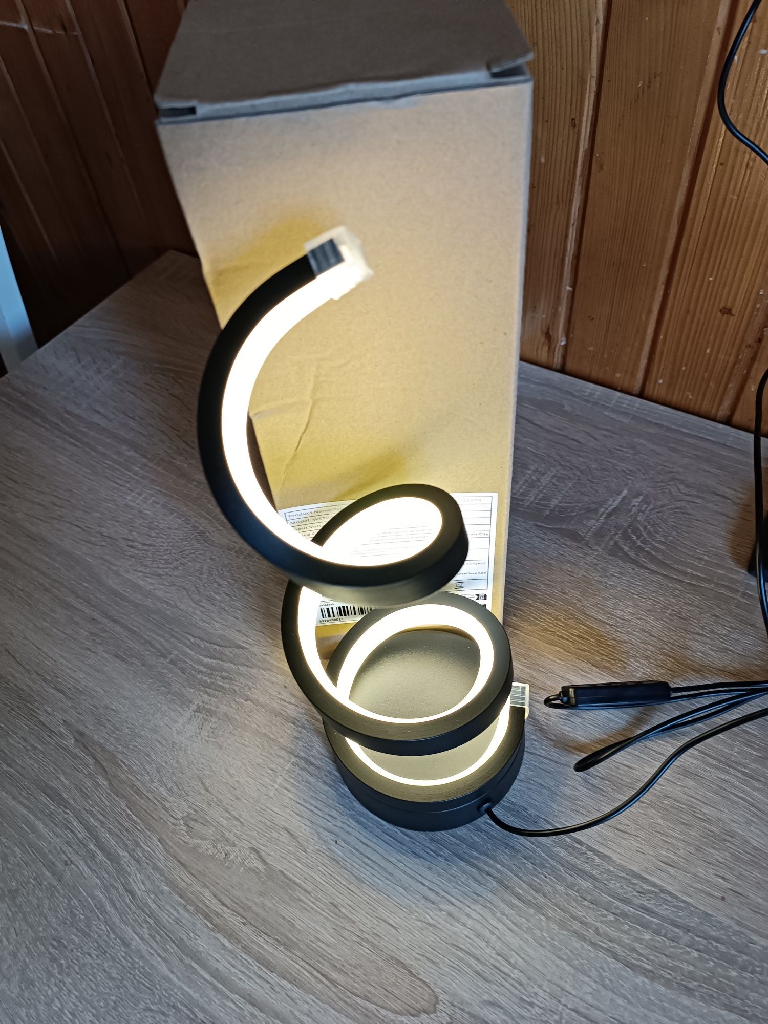 Spiralna lampa stołowa LED z możliwością ściemniania zasilacz gratis!!