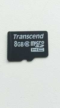 Карта памяти.  MicroSD Transcend 8GB Class 6
