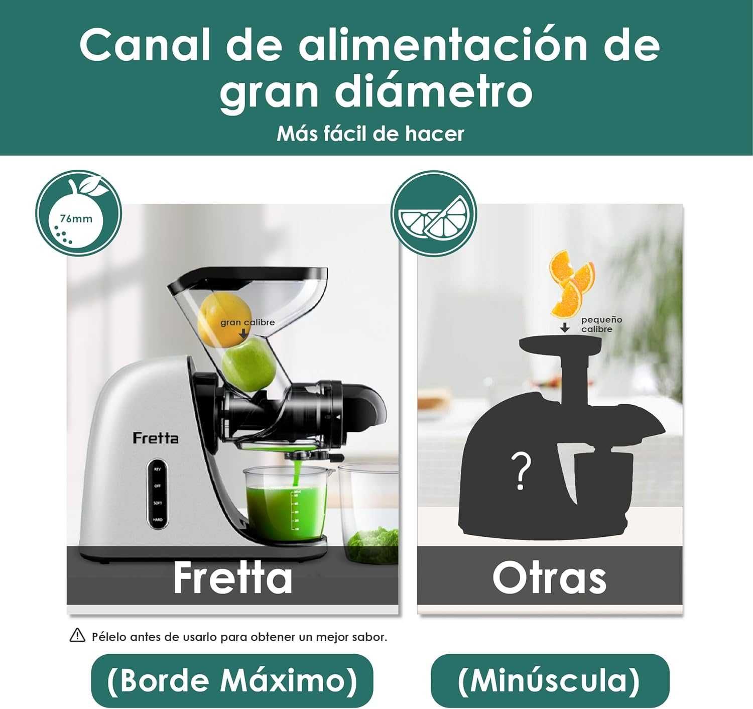 Slow Juicer Fretta - Espremedor Centrifugo