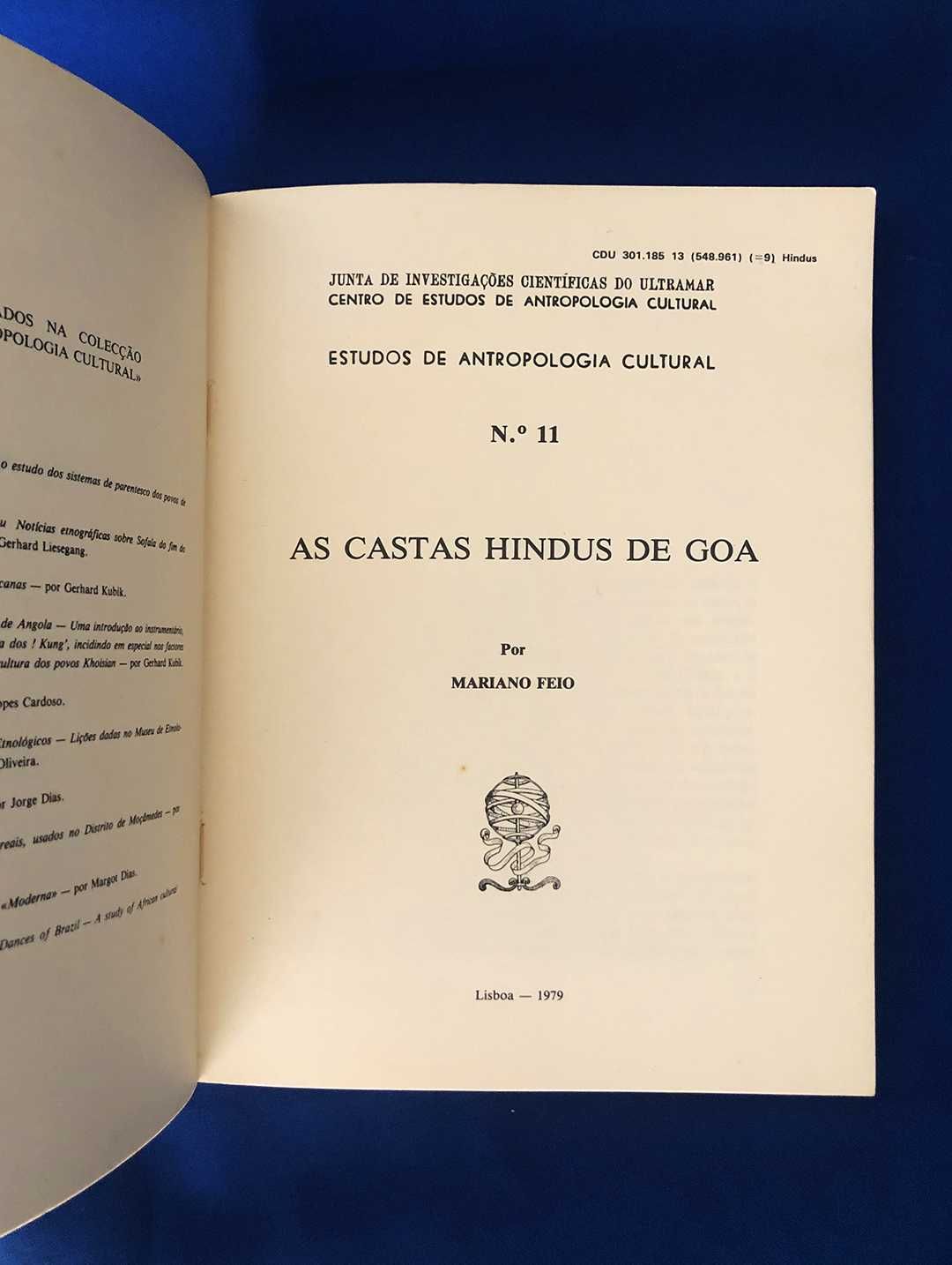 Mariano Feio As CASTAS HINDUS de GOA - 1979