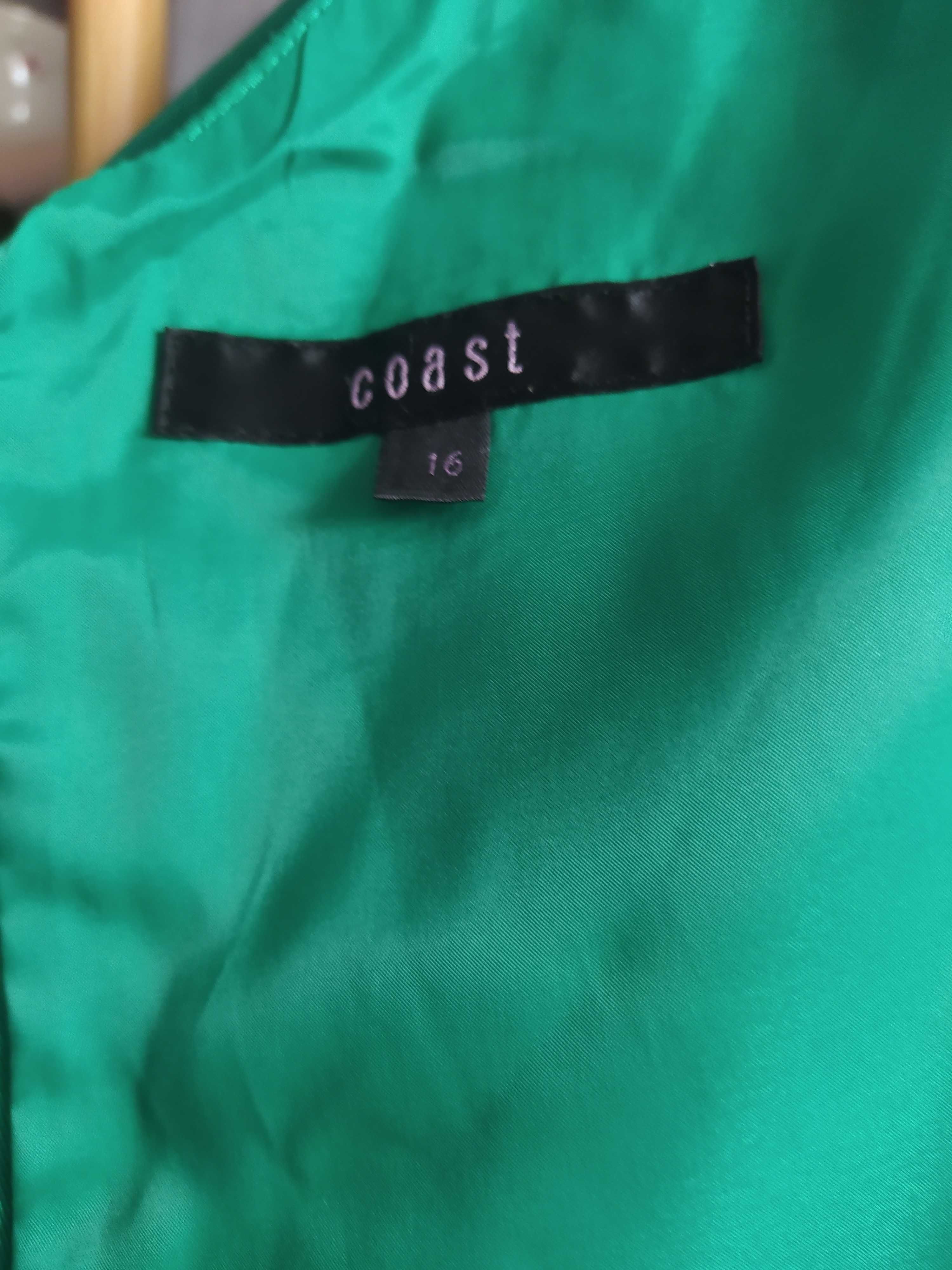 Tanio sukienka koloru soczysta zieleń, brytyjskiej marki Coast