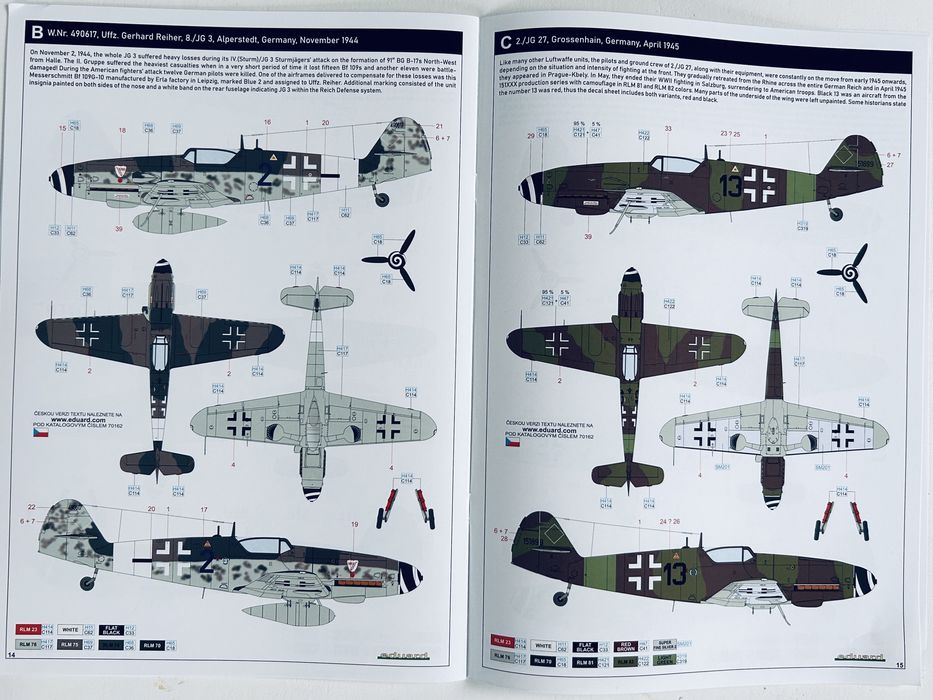 Samolot Bf 109G-10 Erla Profi Pack model do sklejania Eduard 70162