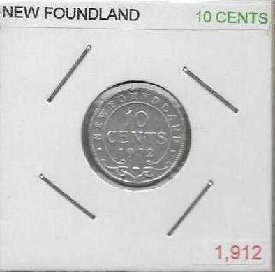 Newfoundland (Canadá) -  10 Cents - 1912 - George V  -  Moeda de Prata