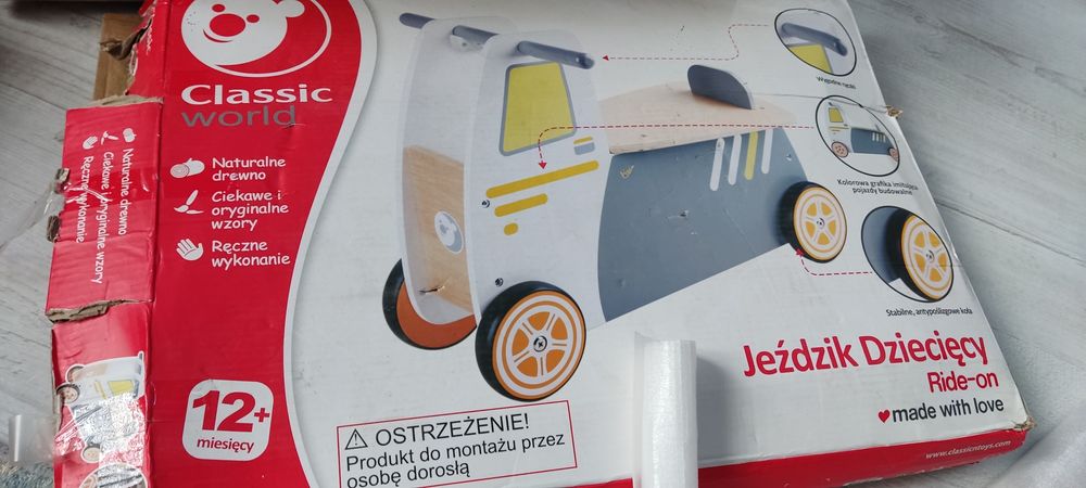 Jeździk dziecięcy drewniany nowy