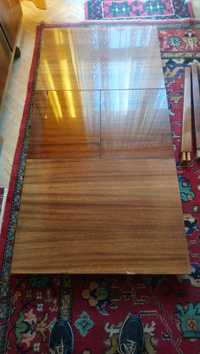 Rozkładany stół z litego drewna PRL