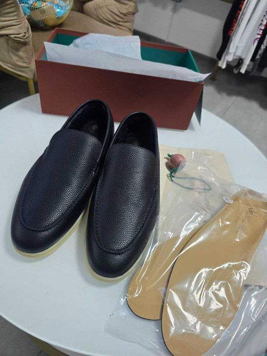 З хутром Зимові Чоловічі лофери Loro Piana лоро піана пиана 44 розмір