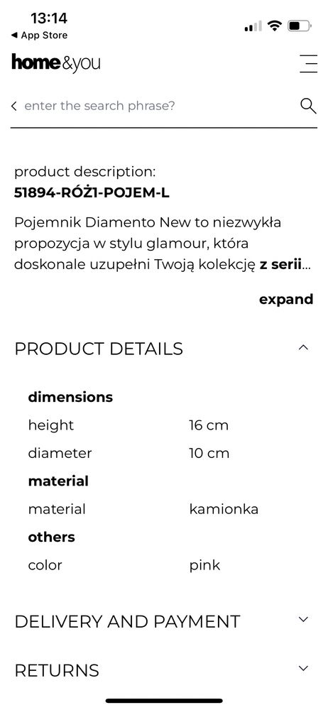 Pojemnik home&you diamento różowy 1 szt