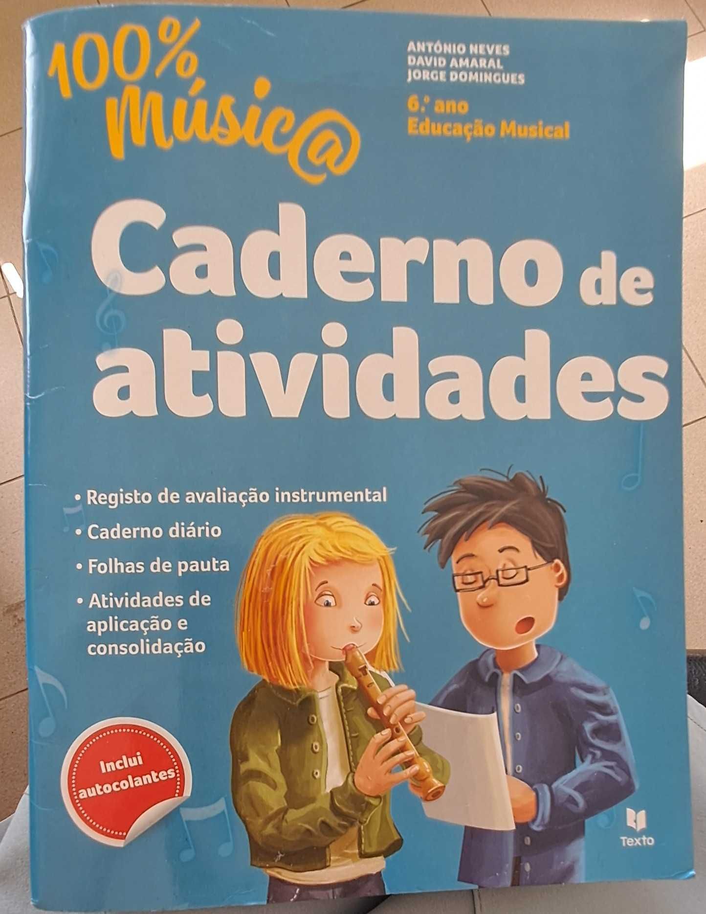 Livro de fichas Caderno de atividades 100% Música 6º ano