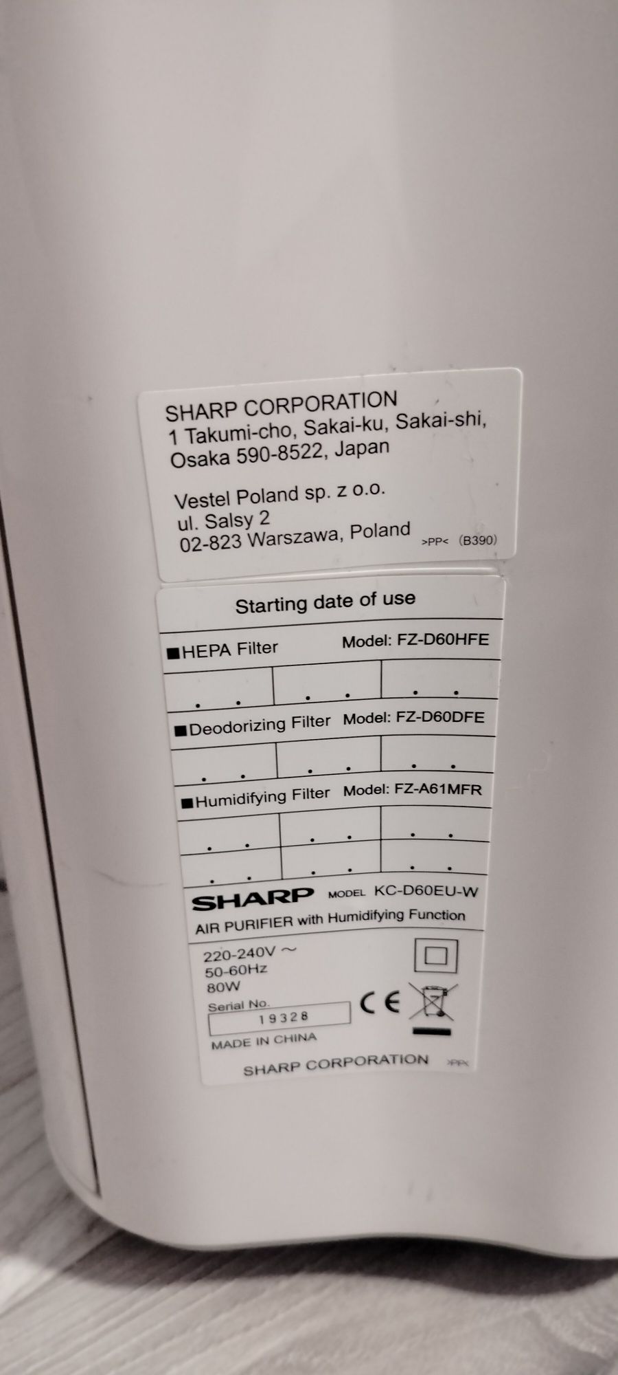 Sharp Kc-D60 euw