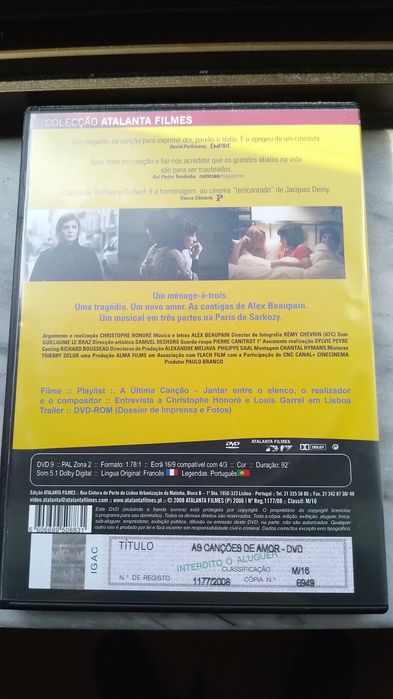 DVD As Canções de Amor