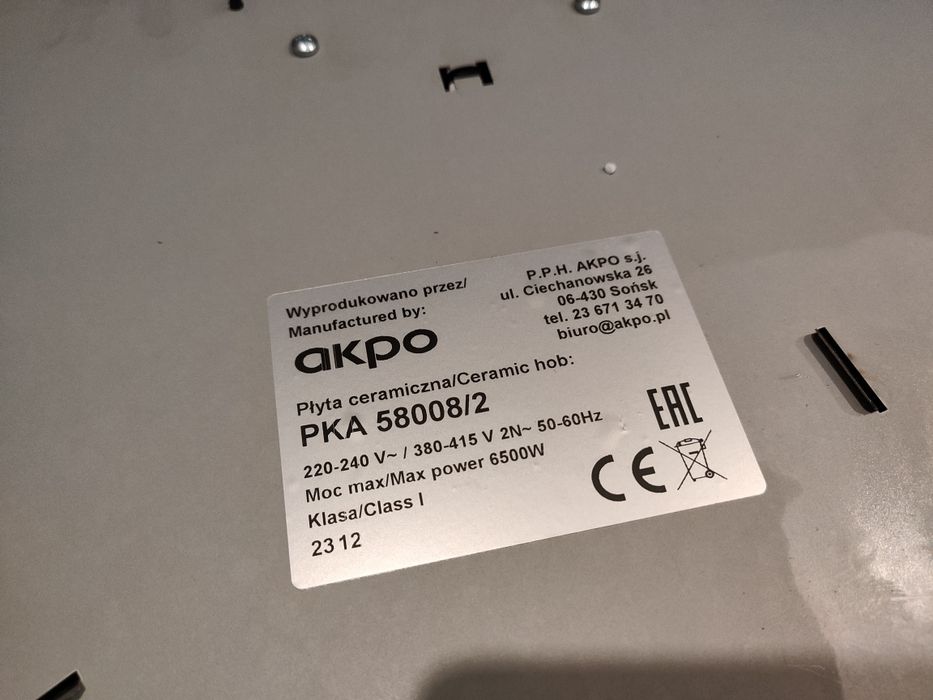 Płyta ceramiczna Działa Akpo PKA 58008/2 58cm