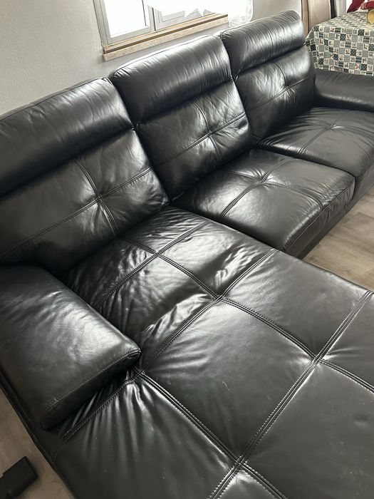 Sofa de pele chaise longue HAWAI Conforama como novo