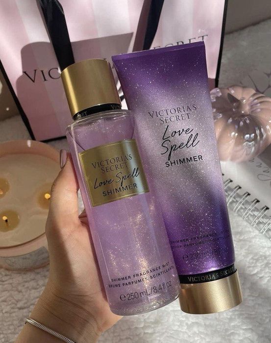Набір подарунковий Victorias Secret Love Spell з шимером спрей лосьон