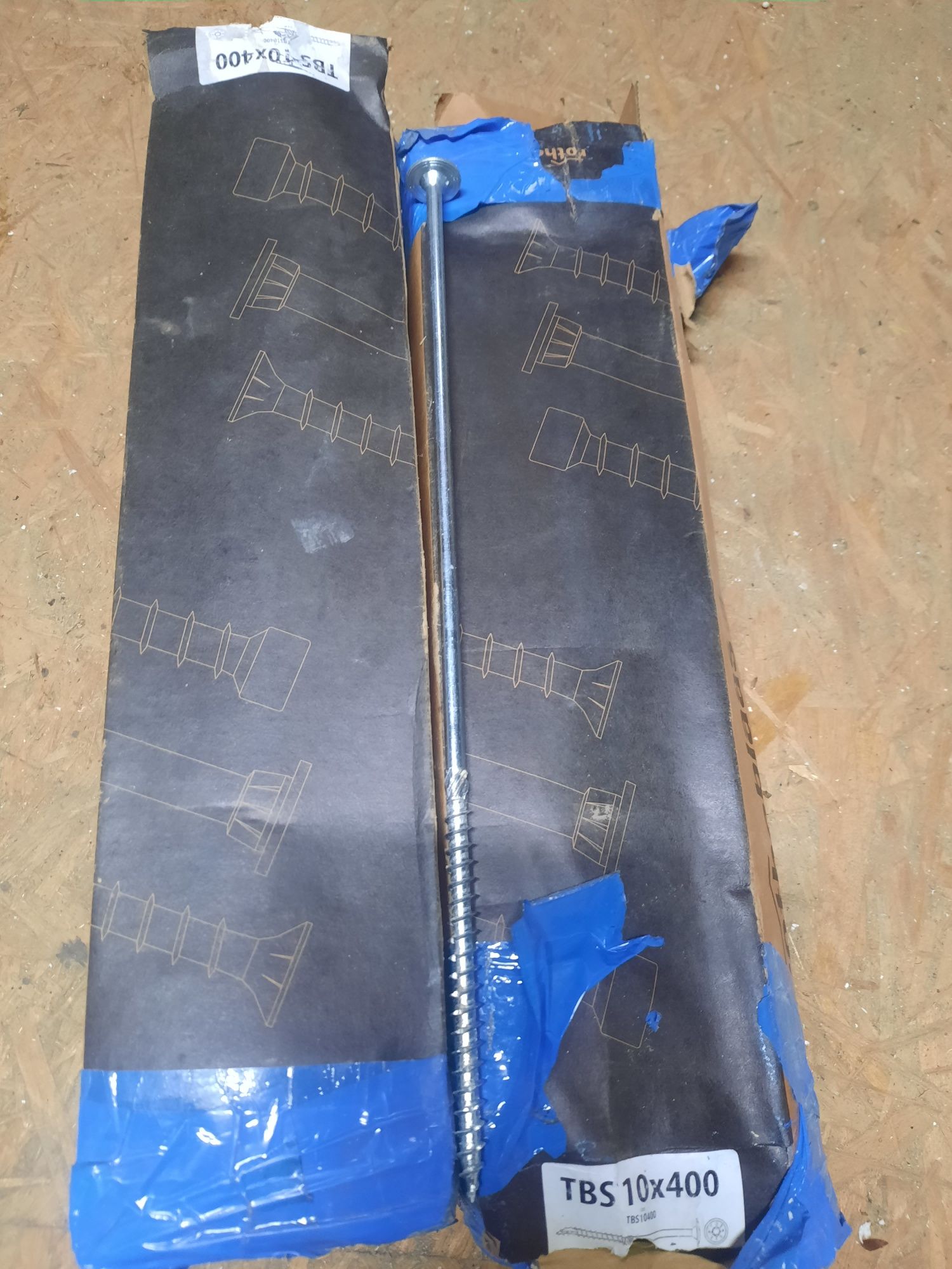 Rothoblaas z łbem płaskim TBS 10 x 400 mm TG TX50 ocynkowane