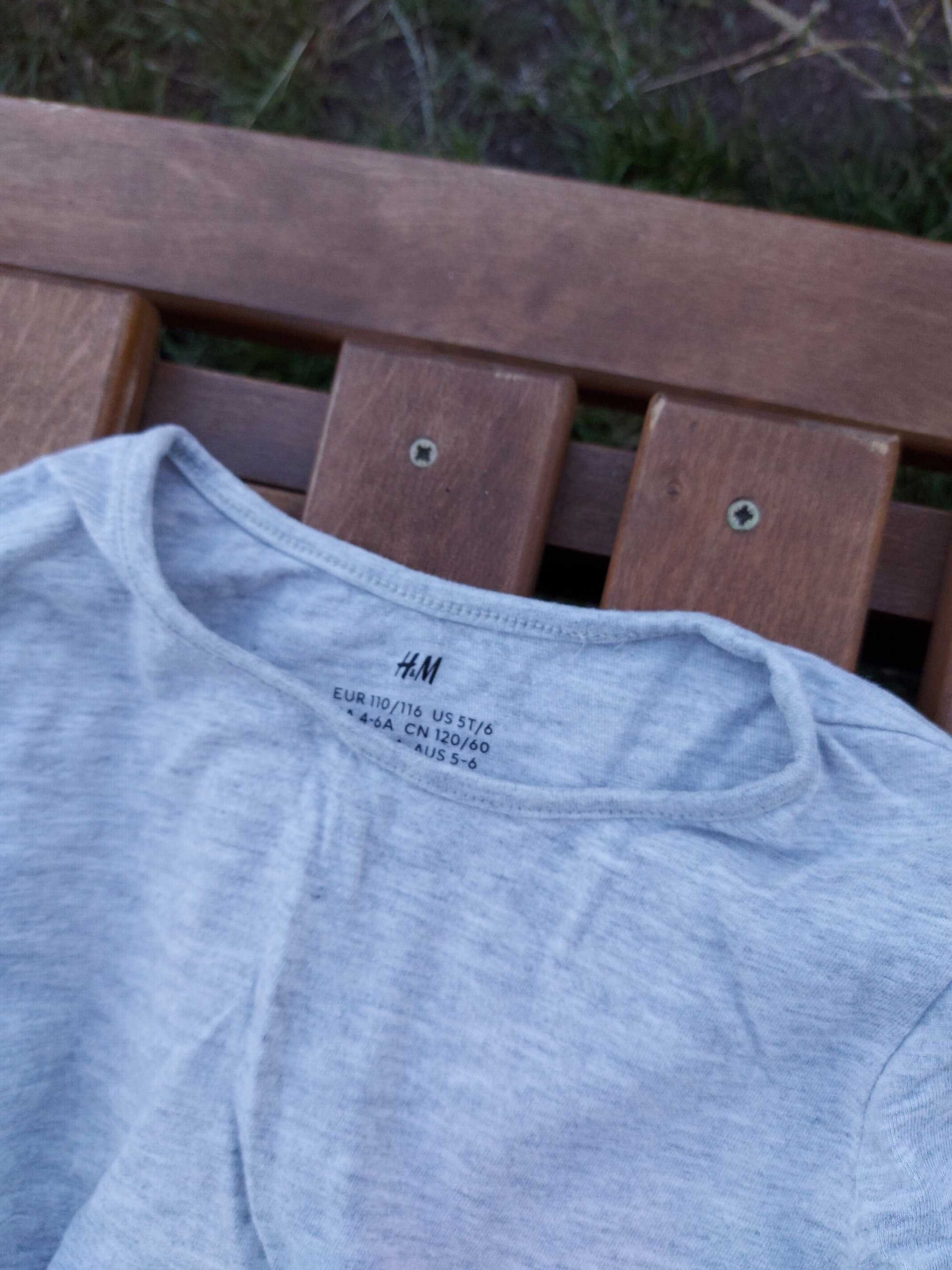 Koszulki (t-shirt) dziewczęce, rozm. 110/116, 5 sztuk H&M