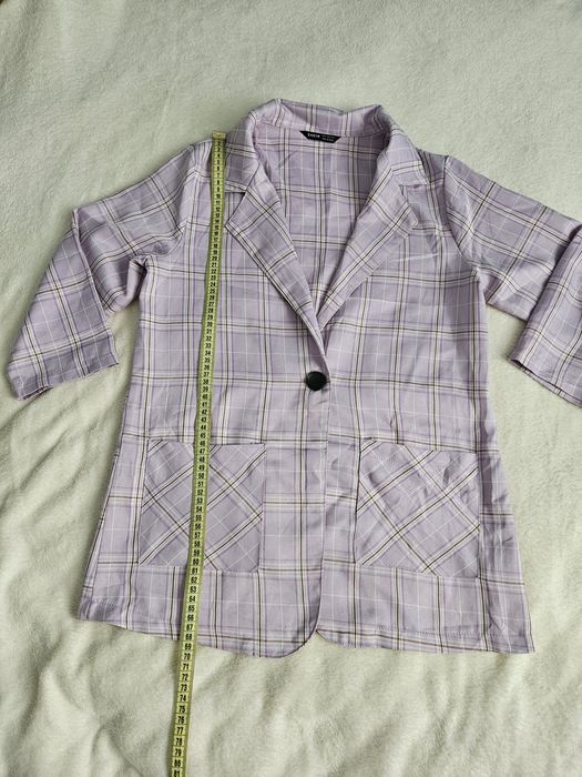 Komplet na lato garniturowy S 36 shein kratka w kratkę kraciasty