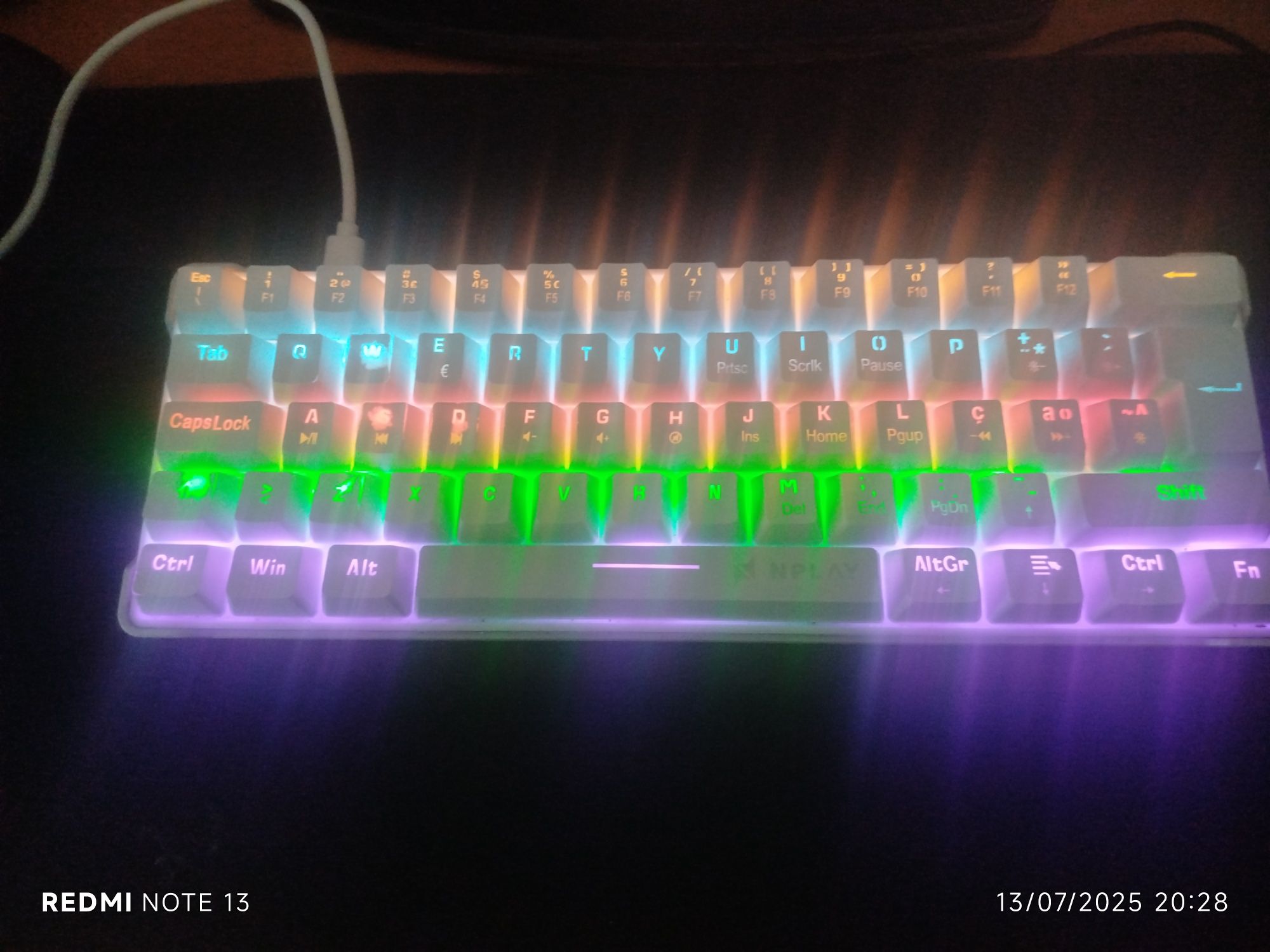 Teclado 60% mecânico switch azul da NPLAY