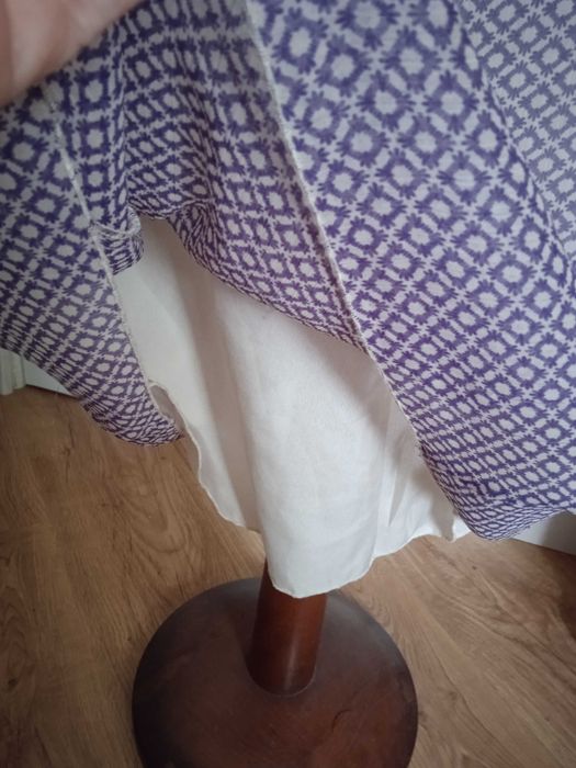 Saia vintage seda tons lilás