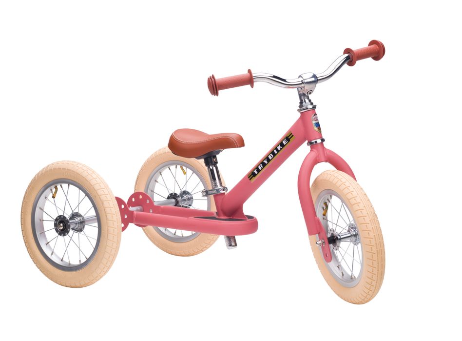 Pierwszy rowerek trójkołowy dziecięcy biegowy 2w1 różowy matowy Trybie