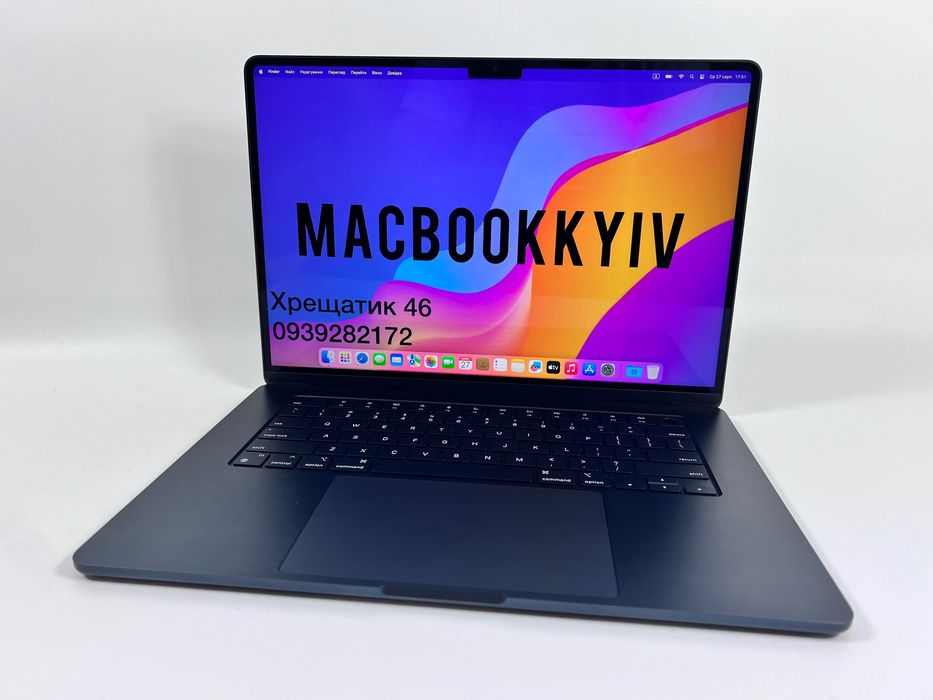 MacBook Air 15 2024 M3 16GB RAM 256GB SSD Midnight МАГАЗИН ГАРАНТІЯ