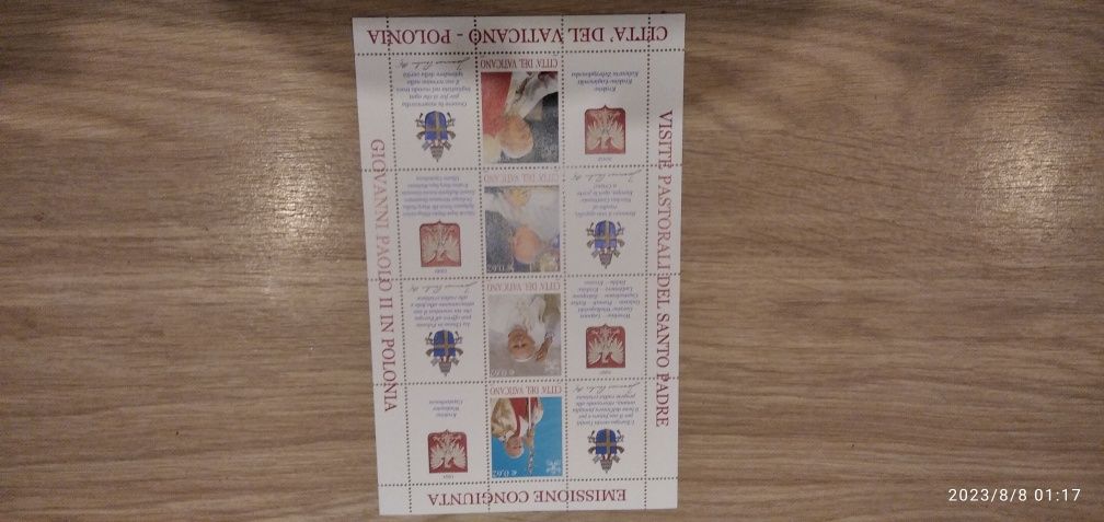 Znaczki czyste citta del Vaticano Polonia papież