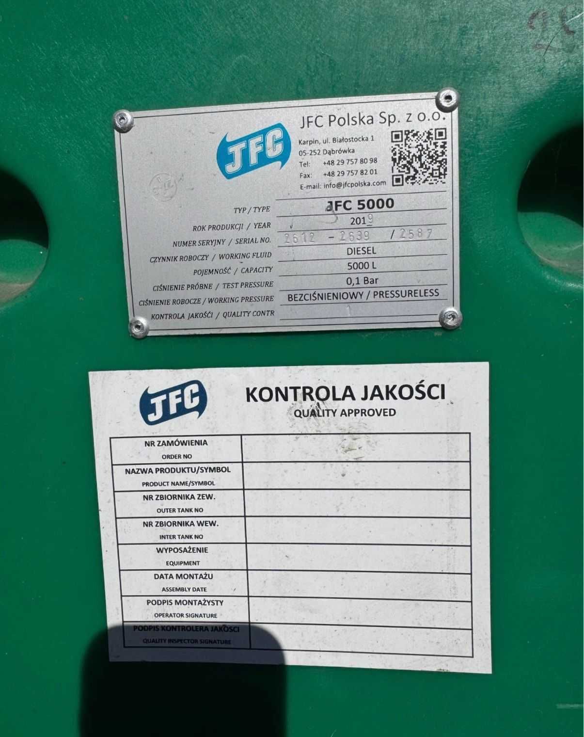 Zbiornik paliwowy jfc 5000